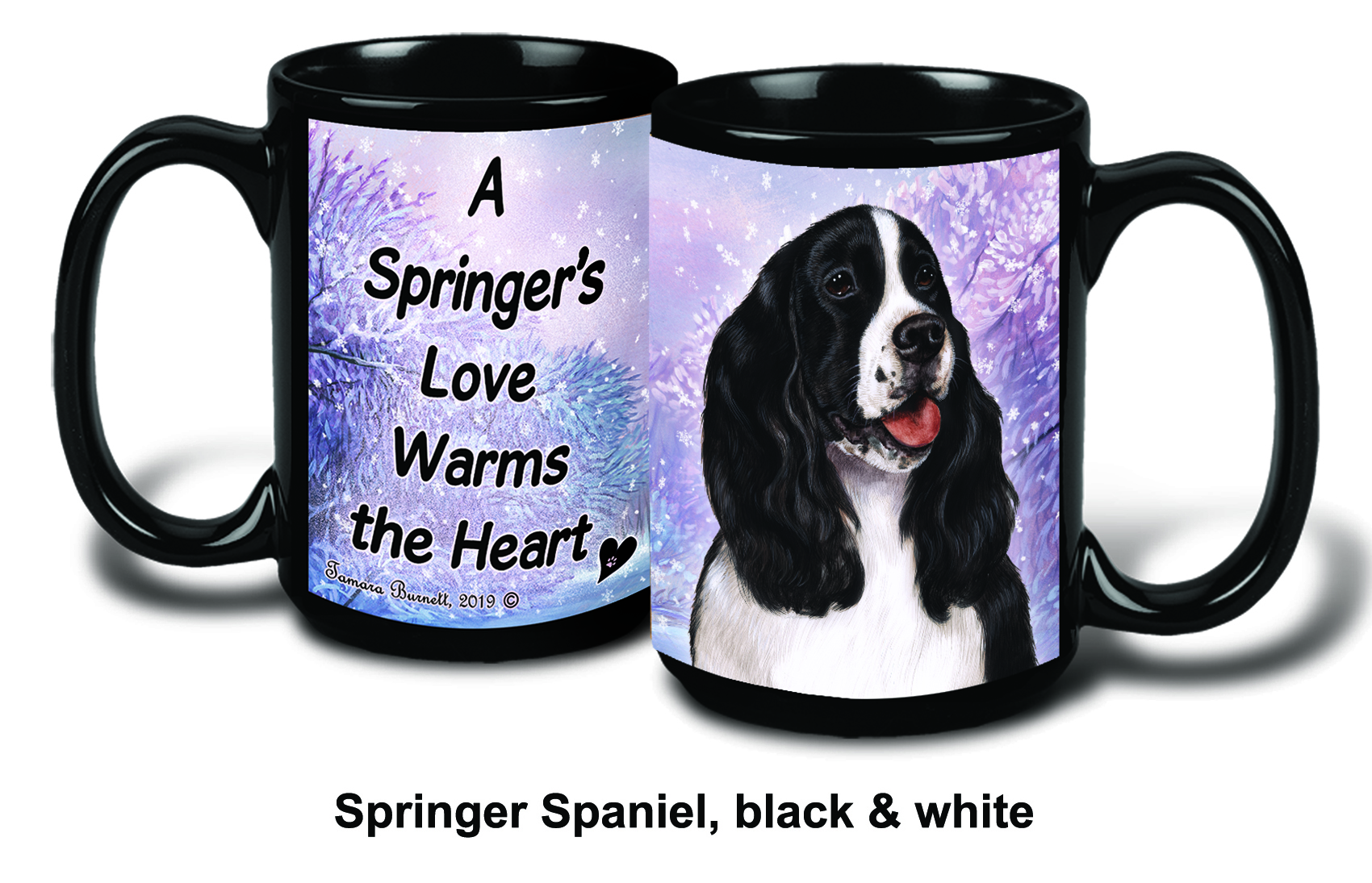 Springer Spaniel, Black Winter Mugs image