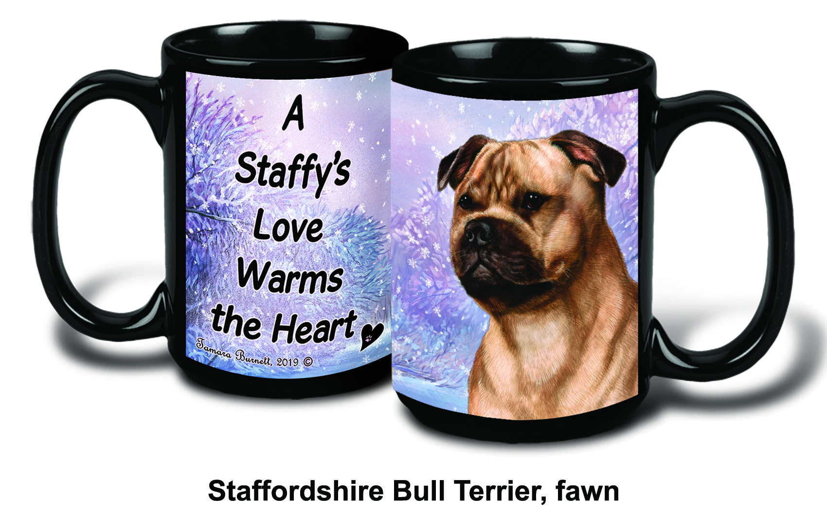 Staffordshire Terrier Fawn Winter Mugs image
