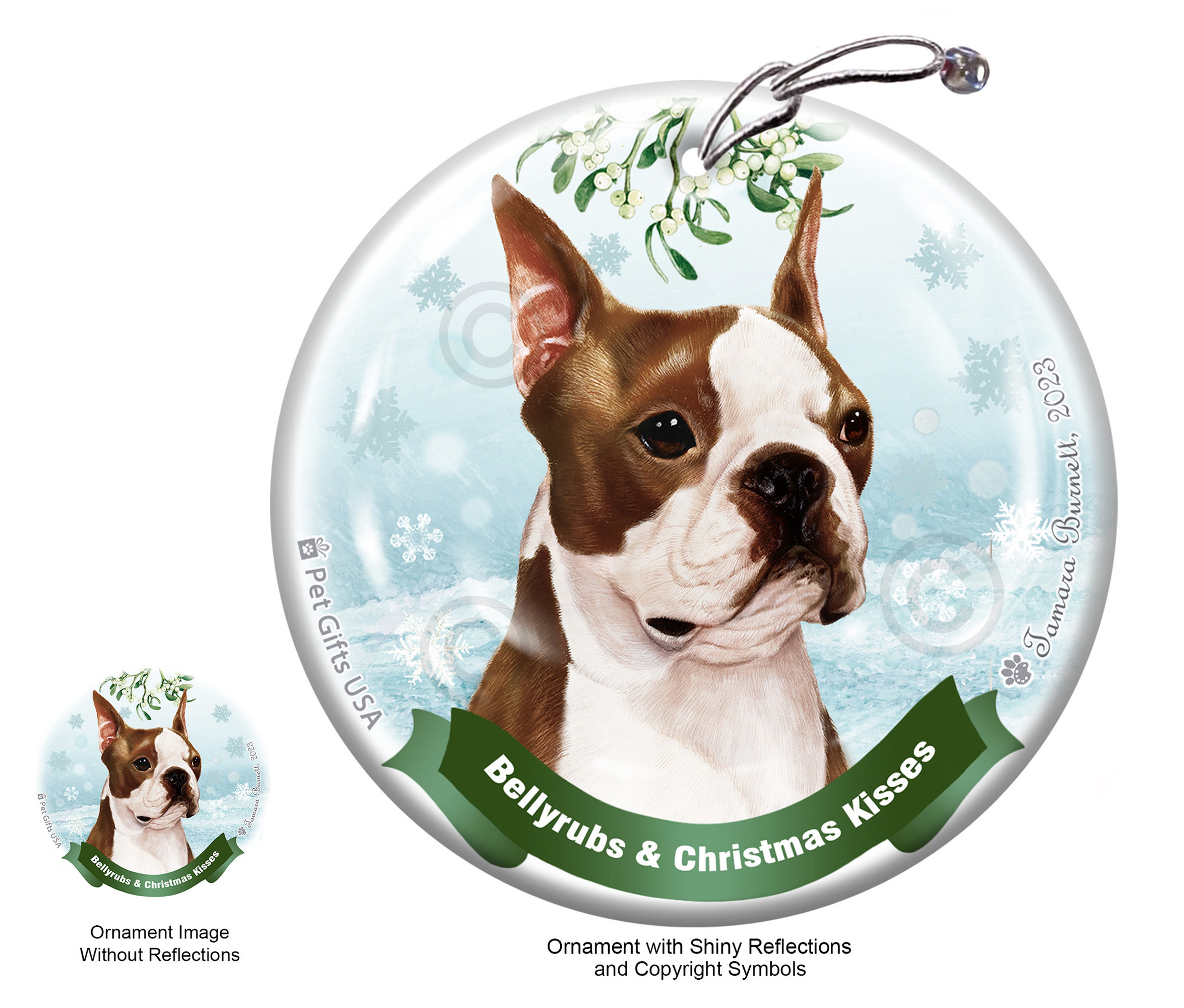 Bellyrubs and Christmas Kisses Ornaments