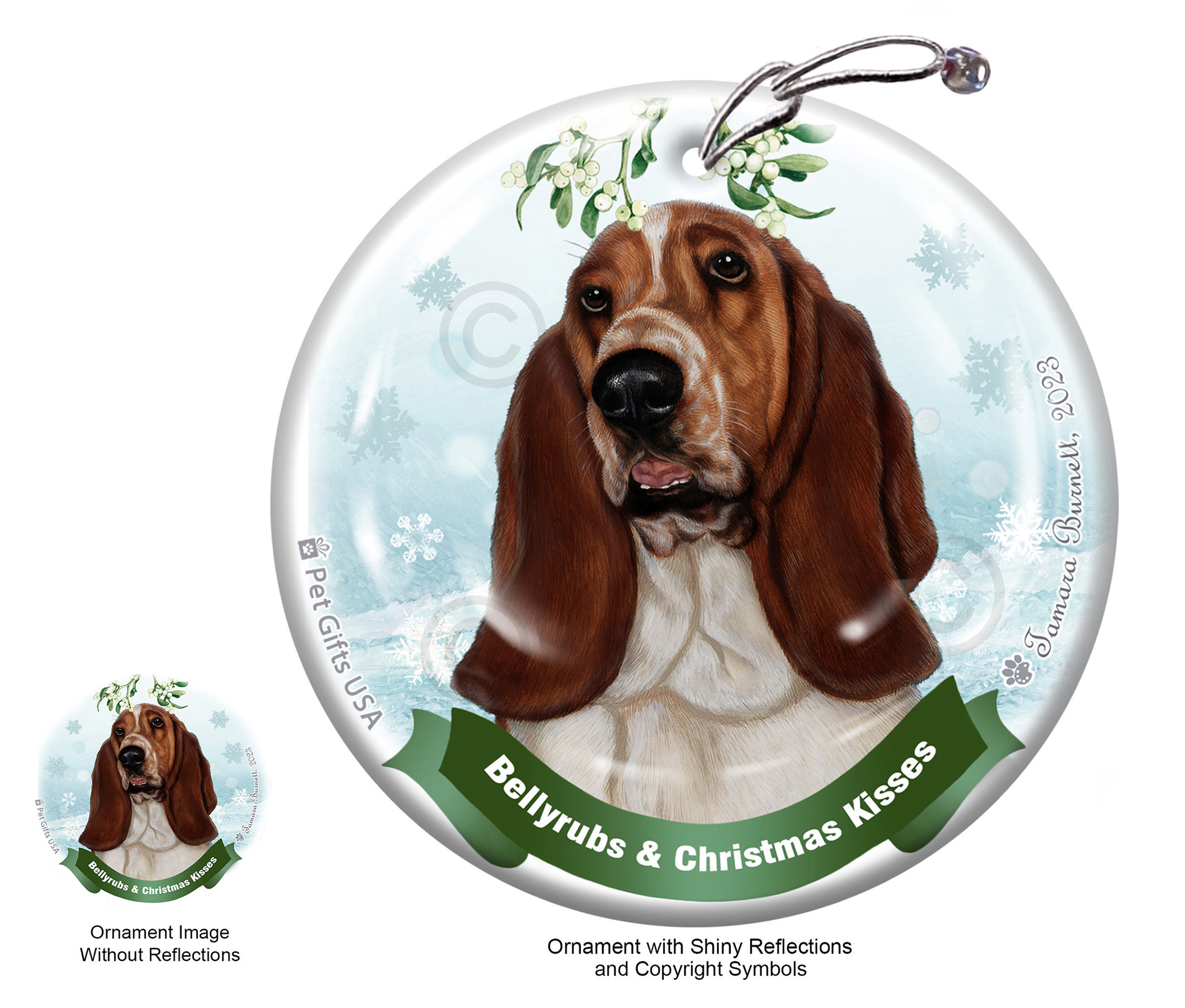 Bellyrubs and Christmas Kisses Ornaments