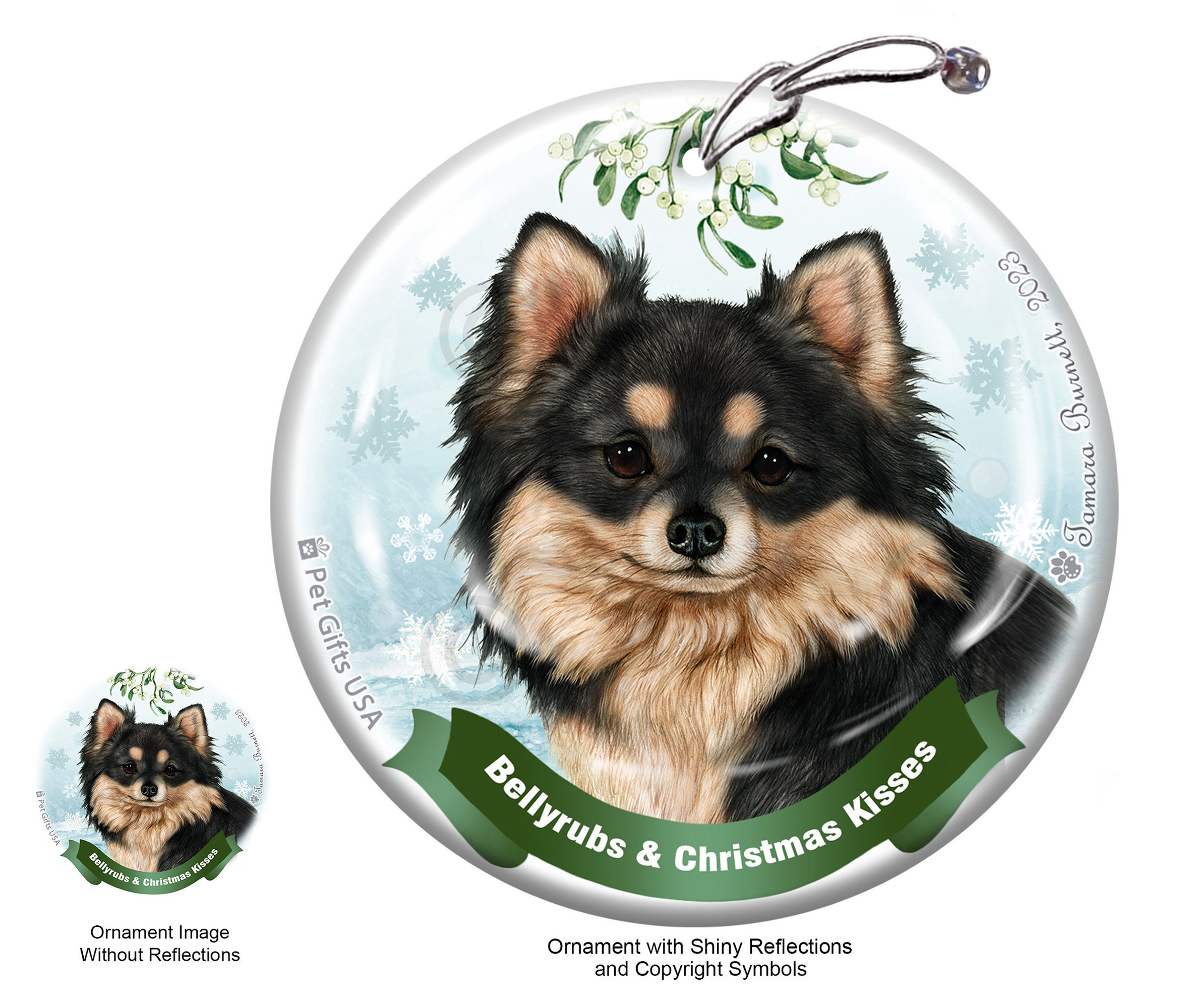 Bellyrubs and Christmas Kisses Ornaments