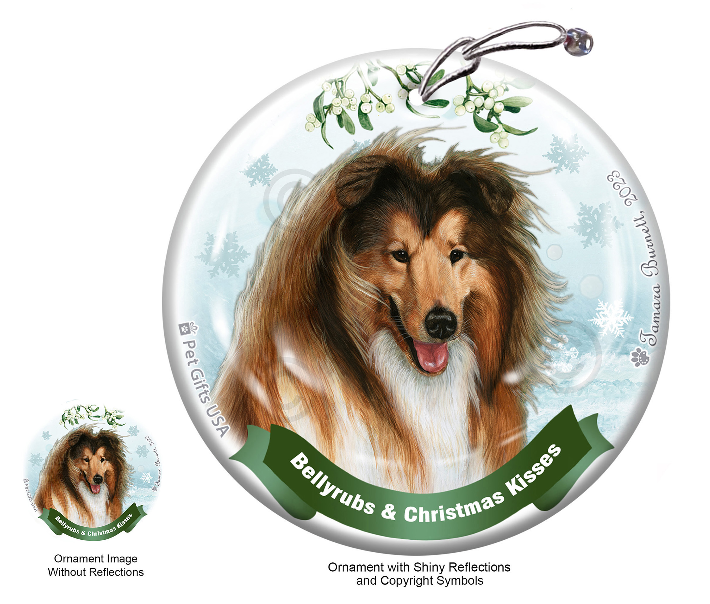 Bellyrubs and Christmas Kisses Ornaments