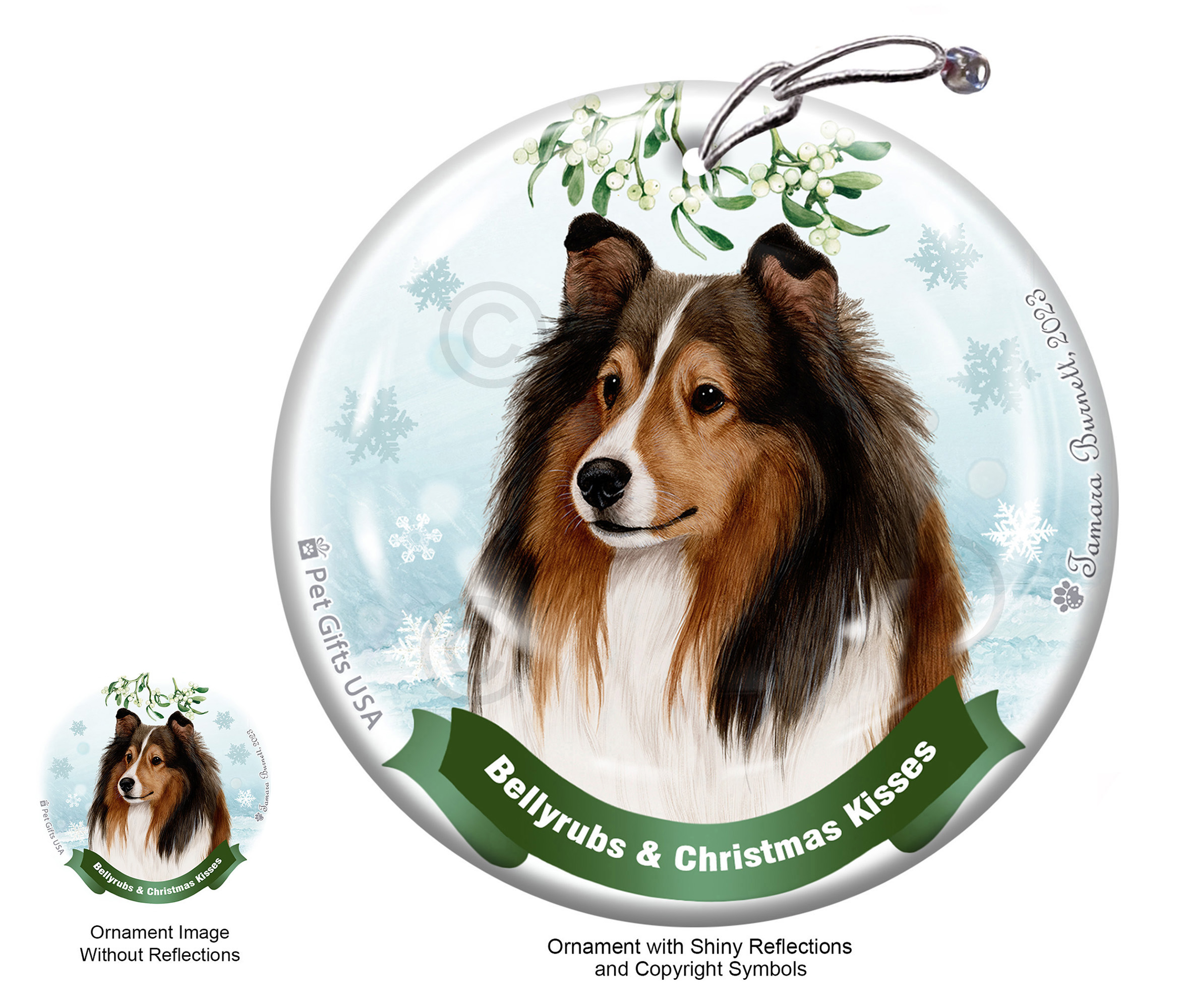 Bellyrubs and Christmas Kisses Ornaments sample image