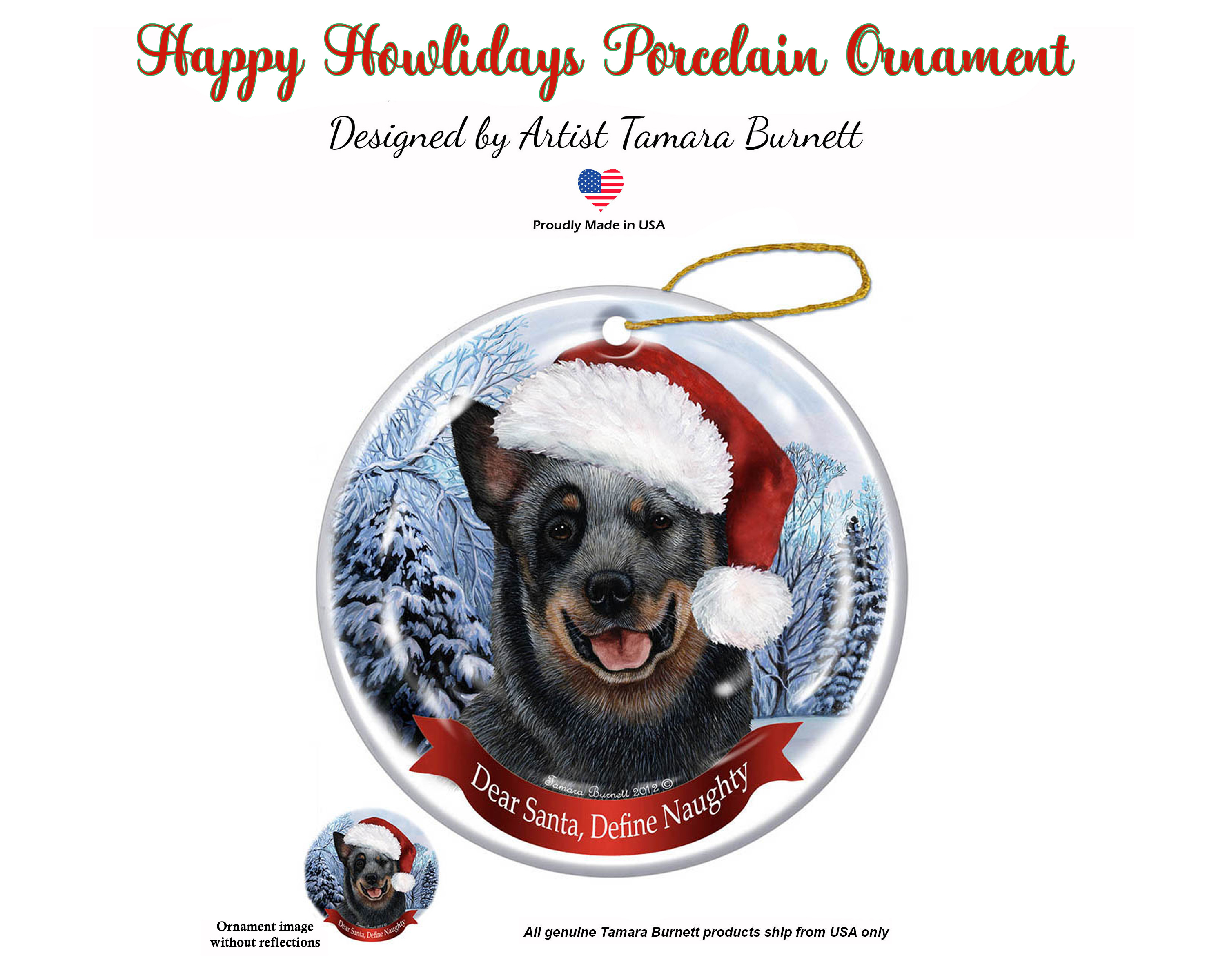 Australian Cattledog -  Dear Santa, Define Naughty Christmas Ornament image