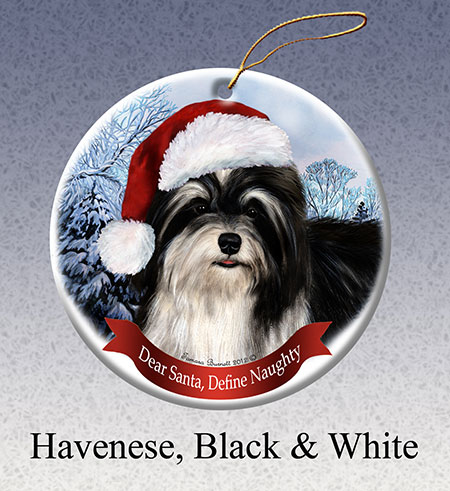Havanese (Black & White) - Howliday Ornament Image