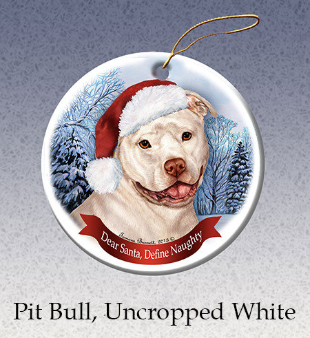 Pit Bull (Uncropped White) - Howliday Ornament Image