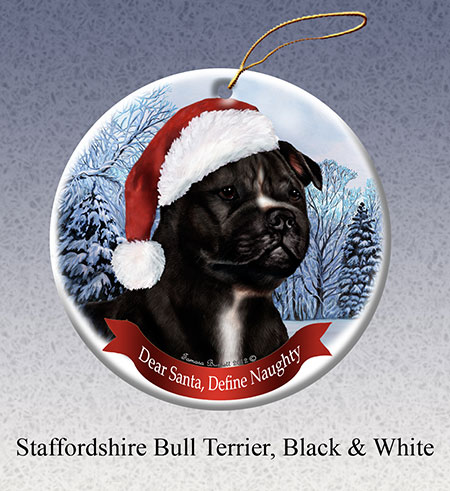 Staffordshire Bull (Black & White) - Howliday Ornament Image