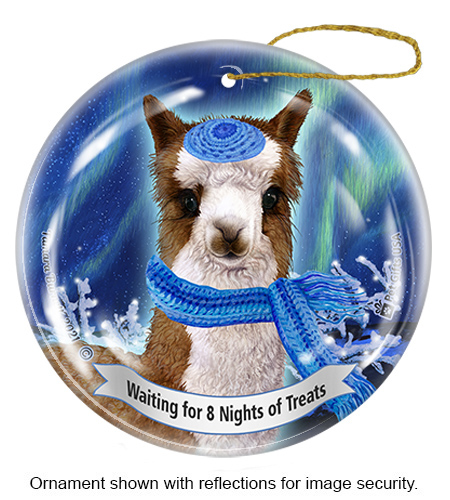 Alpaca Brown and White Series 5 Hanukkah Ornament image