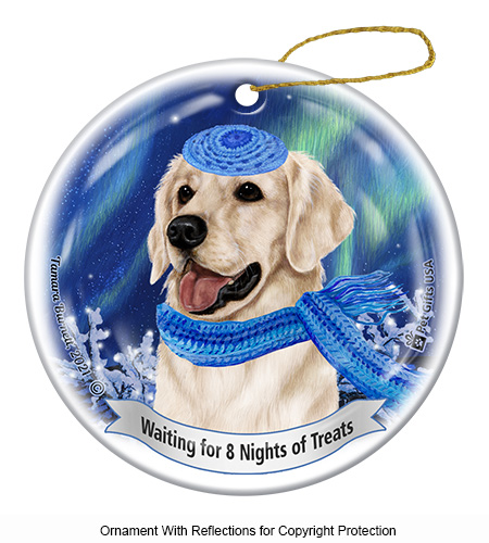 Golden Retriever White Series 5 Hanukkah Ornament image