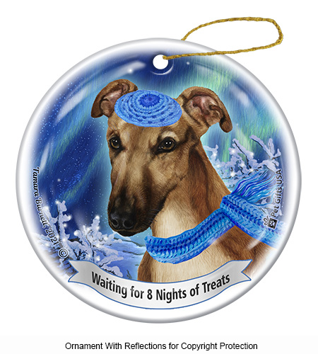 Greyhound Fawn Series 5 Hanukkah Ornament image