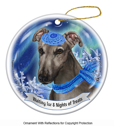 Greyhound Grey Series 5 Hanukkah Ornament image