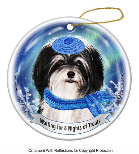 Havanese Black/White Series 5 Hanukkah Ornament image