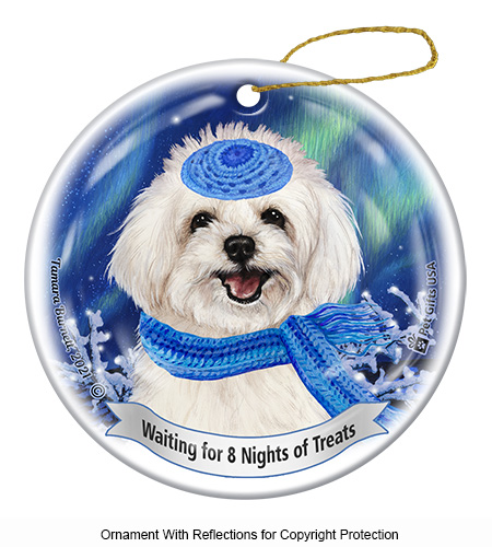 Maltipoo White Series 5 Hanukkah Ornament Image