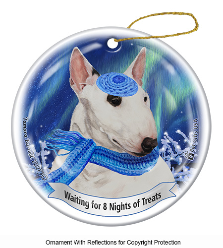 Bull Terrier Mini White Series 5 Hanukkah Ornament Image