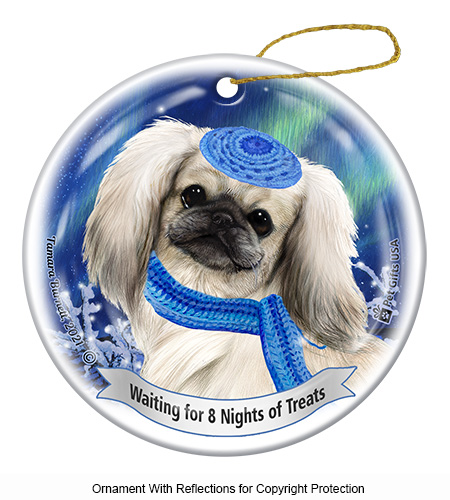 Pekingese White Series 5 Hanukkah Ornament image
