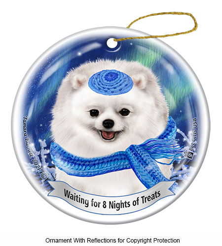 Pomeranian White Series 5 Hanukkah Ornament image