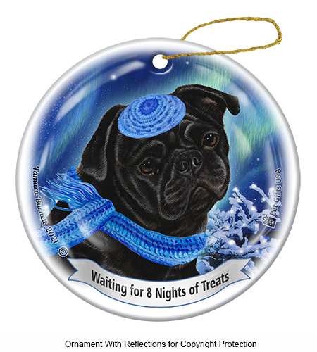 Pug Black Series 5 Hanukkah Ornament image