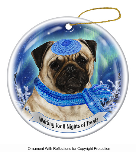 Pug Fawn Series 5 Hanukkah Ornament image