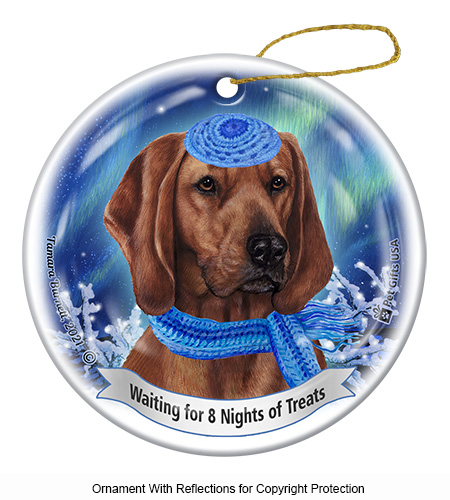 Coonhound Redbone Series 5 Hanukkah Ornament image