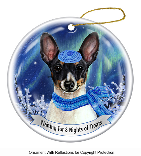Toy Fox Terrier Blk Tri Series 5 Hanukkah Ornament image