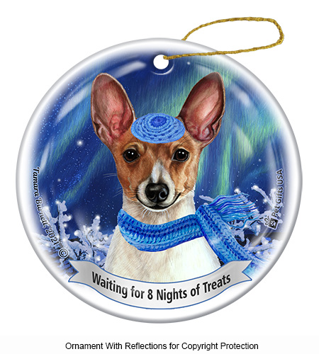Toy Fox Terrier Red/White Series 5 Hanukkah Ornament Image