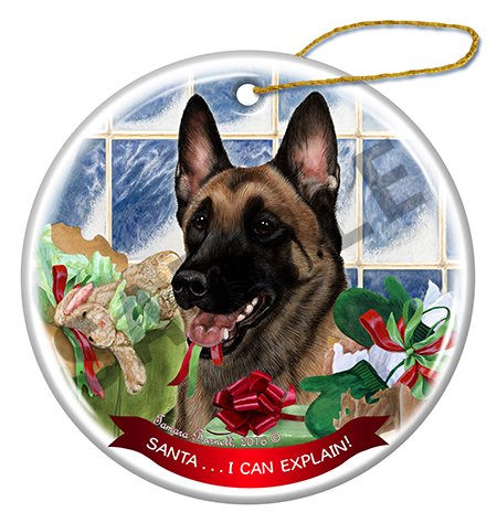 Belgian Malinois - Santa I Can Explain Ornament Image