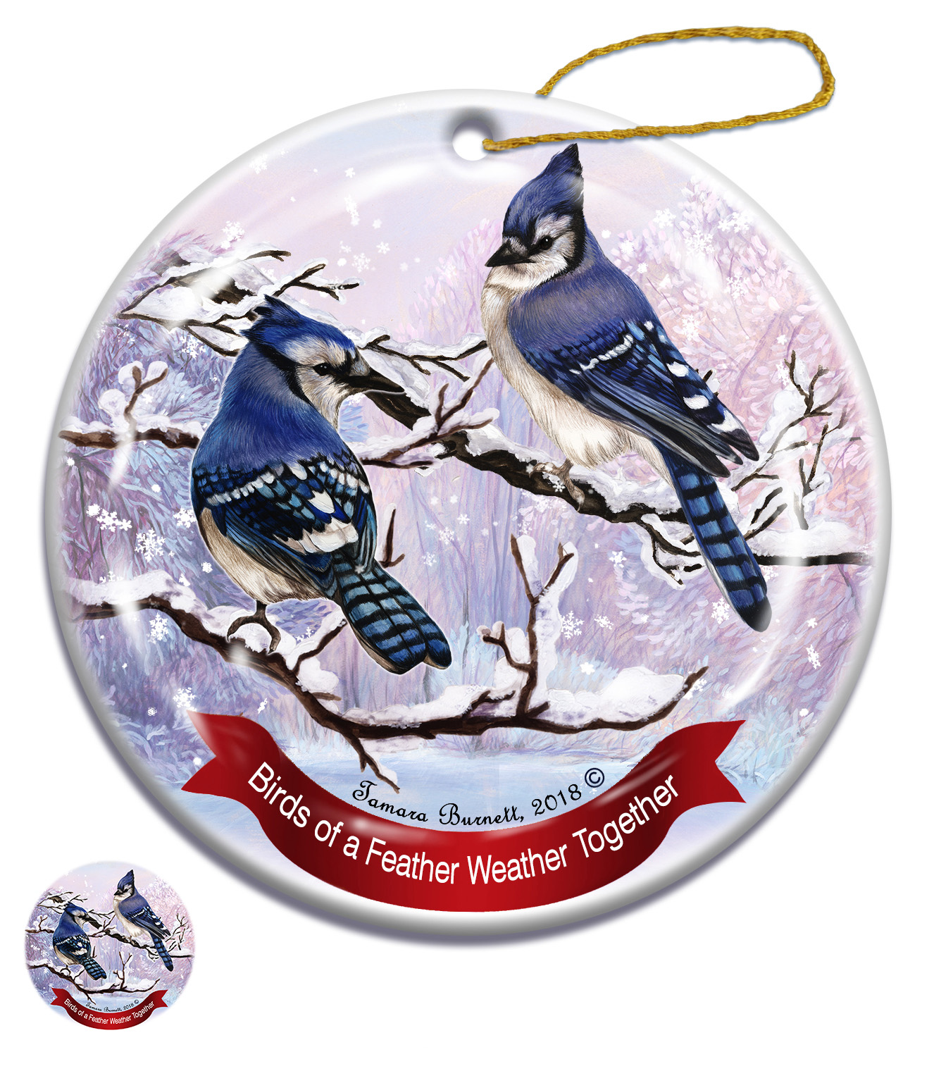 Eastern Blue Jay - Santa I Can Explain Ornament Image