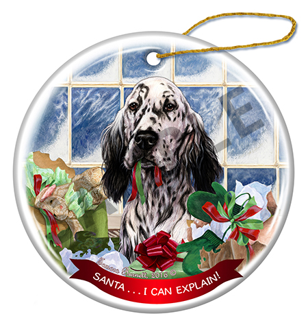 English Setter Blue - Santa I Can Explain Ornament Image