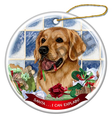 Golden Retriever - Santa I Can Explain Ornament Image