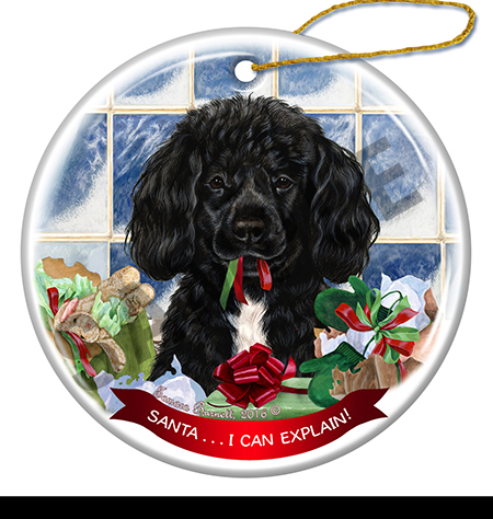 Portuguese Water Dog - Santa I Can Explain Ornament Image