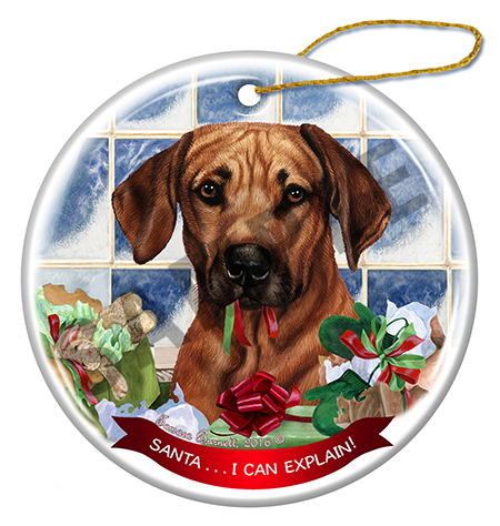 Rhodesian Ridgeback - Santa I Can Explain Ornament Image