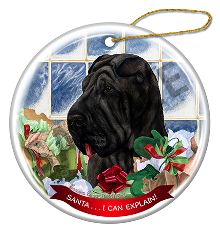 Shar Pei Black - Santa I Can Explain Ornament Image