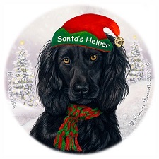 An image of product 11306 - Boykin Spaniel Black - Santa's Helper Ornament