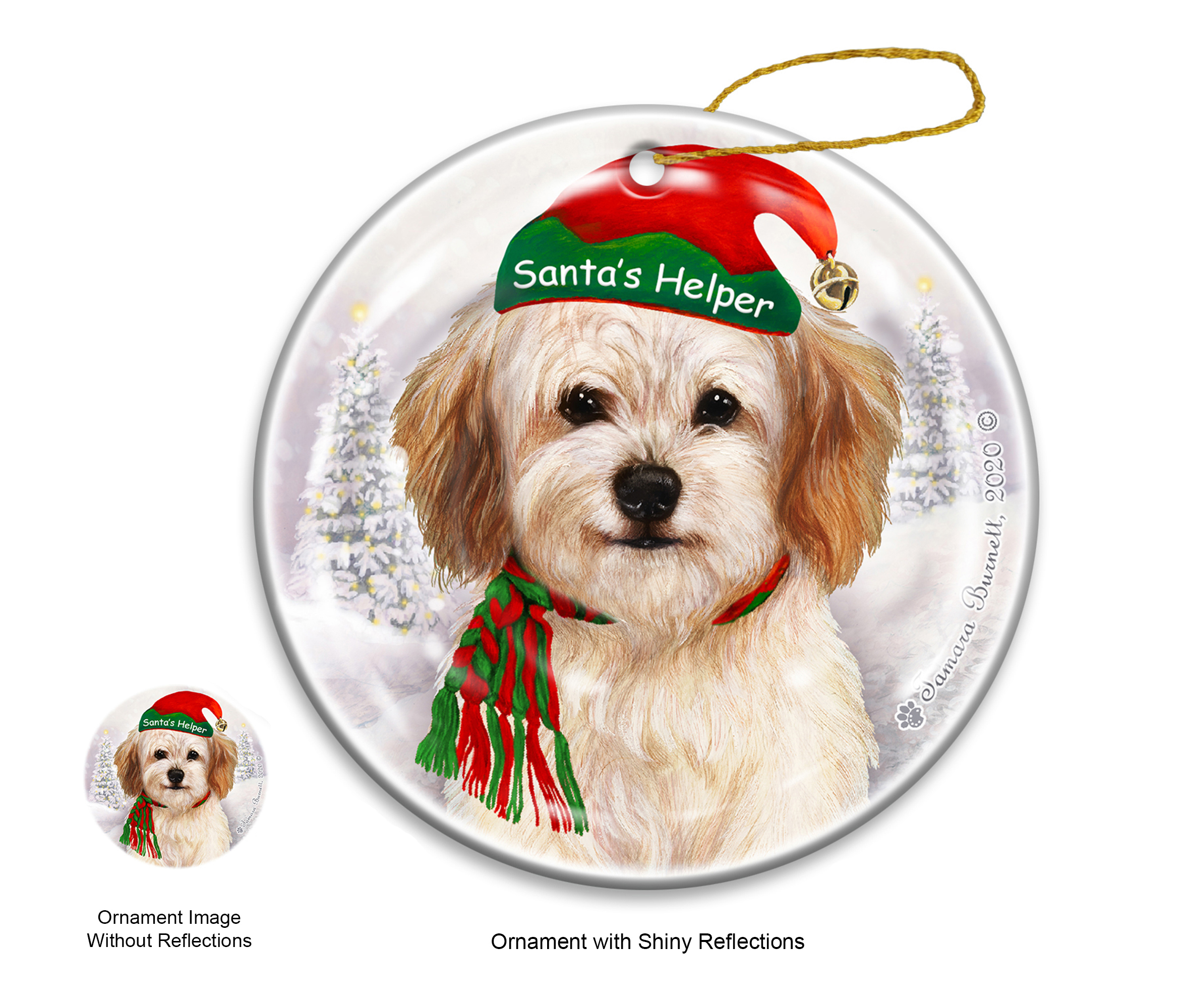 Cavachon - Santa's Helper Ornament image