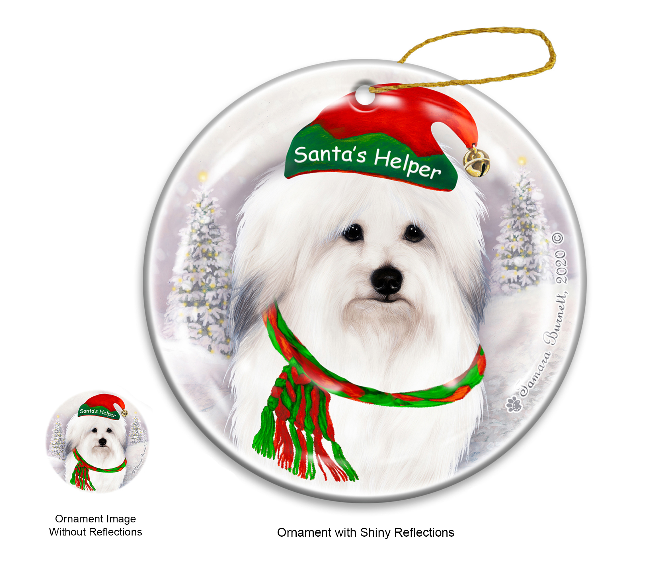 Coton De Tulear - Santa's Helper Ornament image