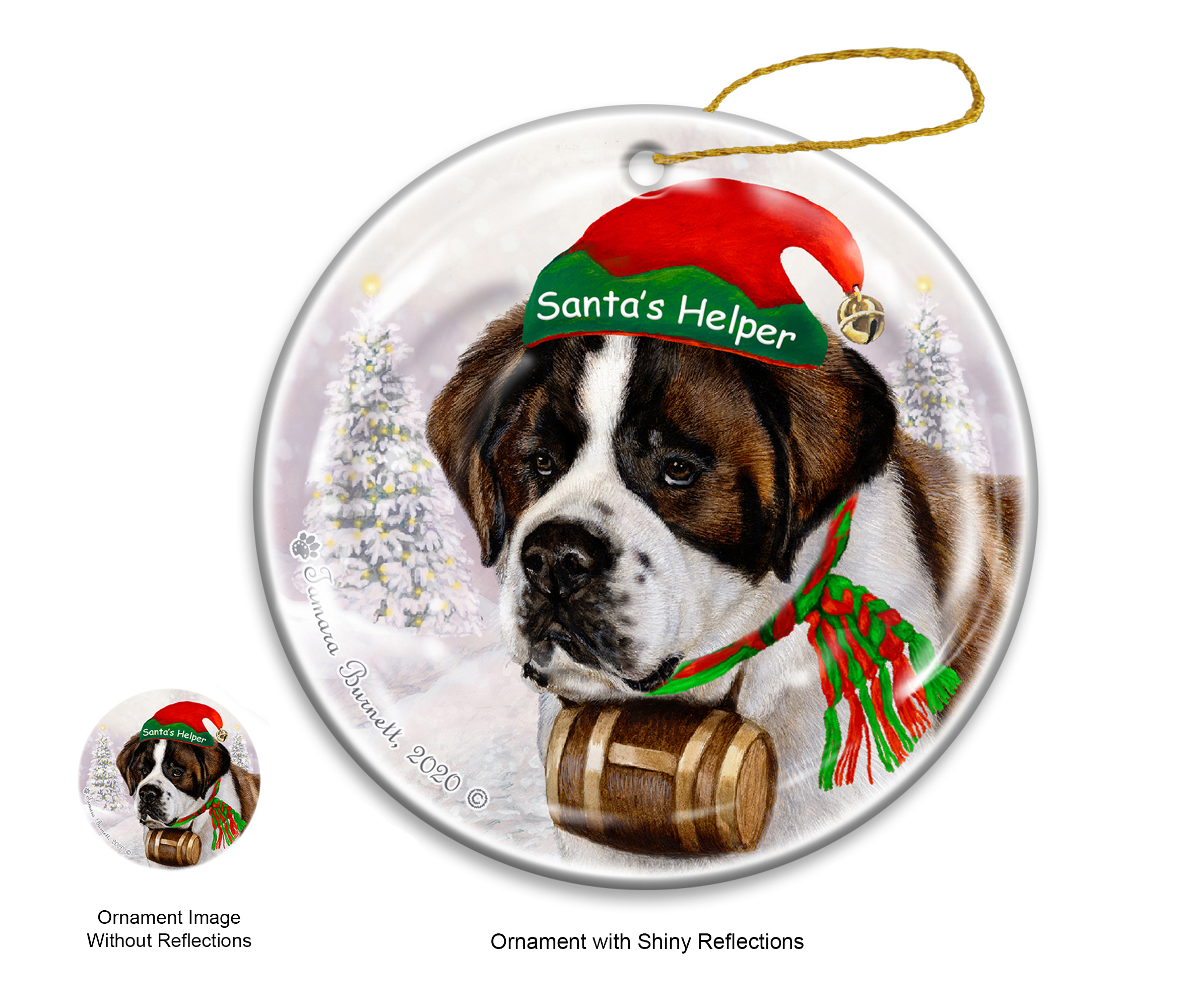 Saint Bernard - Santa's Helper Ornament image