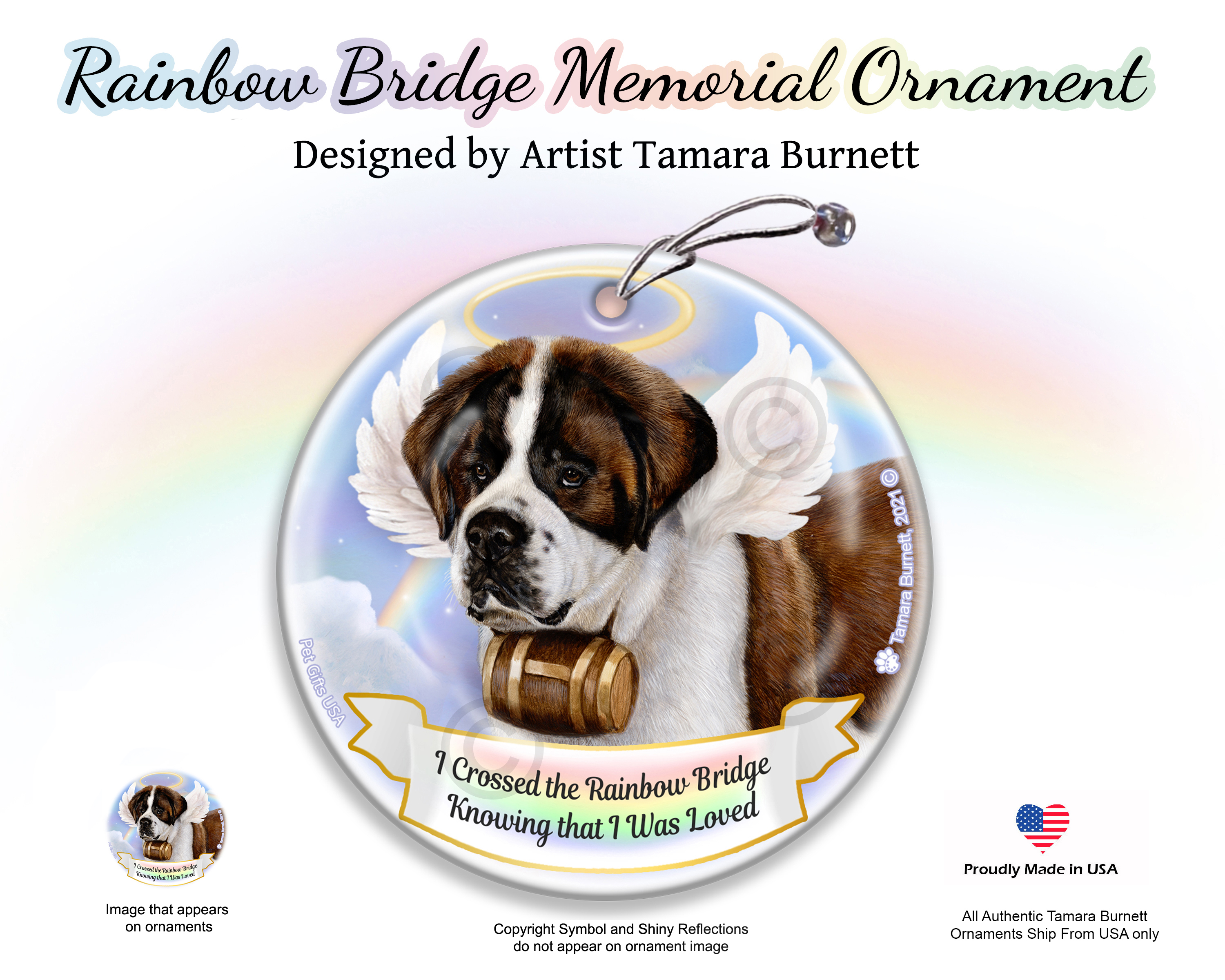 Saint Bernard Rainbow Bridge Memorial Ornament image