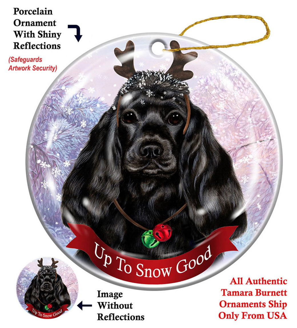 Cocker Spaniel Black - Up To Snow Good Ornament Image