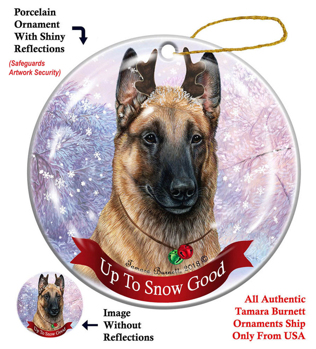Belgian Malinois Light Fawn - Up To Snow Good Ornament Image