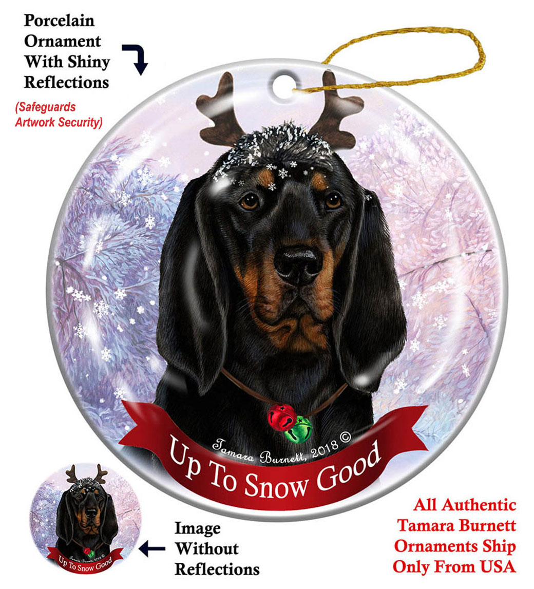 Coonhound Black/Tan - Up To Snow Good Ornament Image