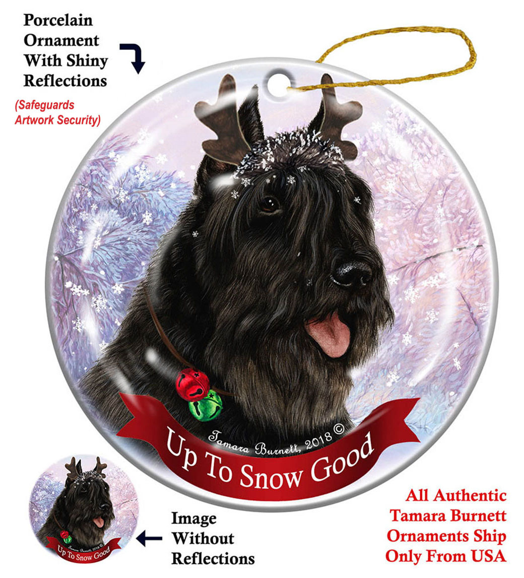 Bouvier Black - Up To Snow Good Ornament Image