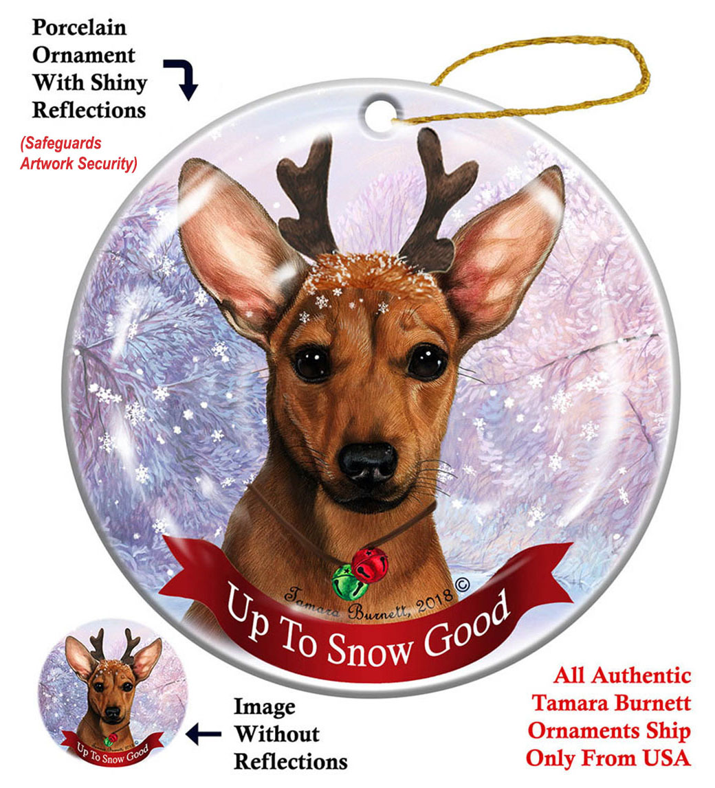 Chiweenie Red - Up To Snow Good Ornament Image
