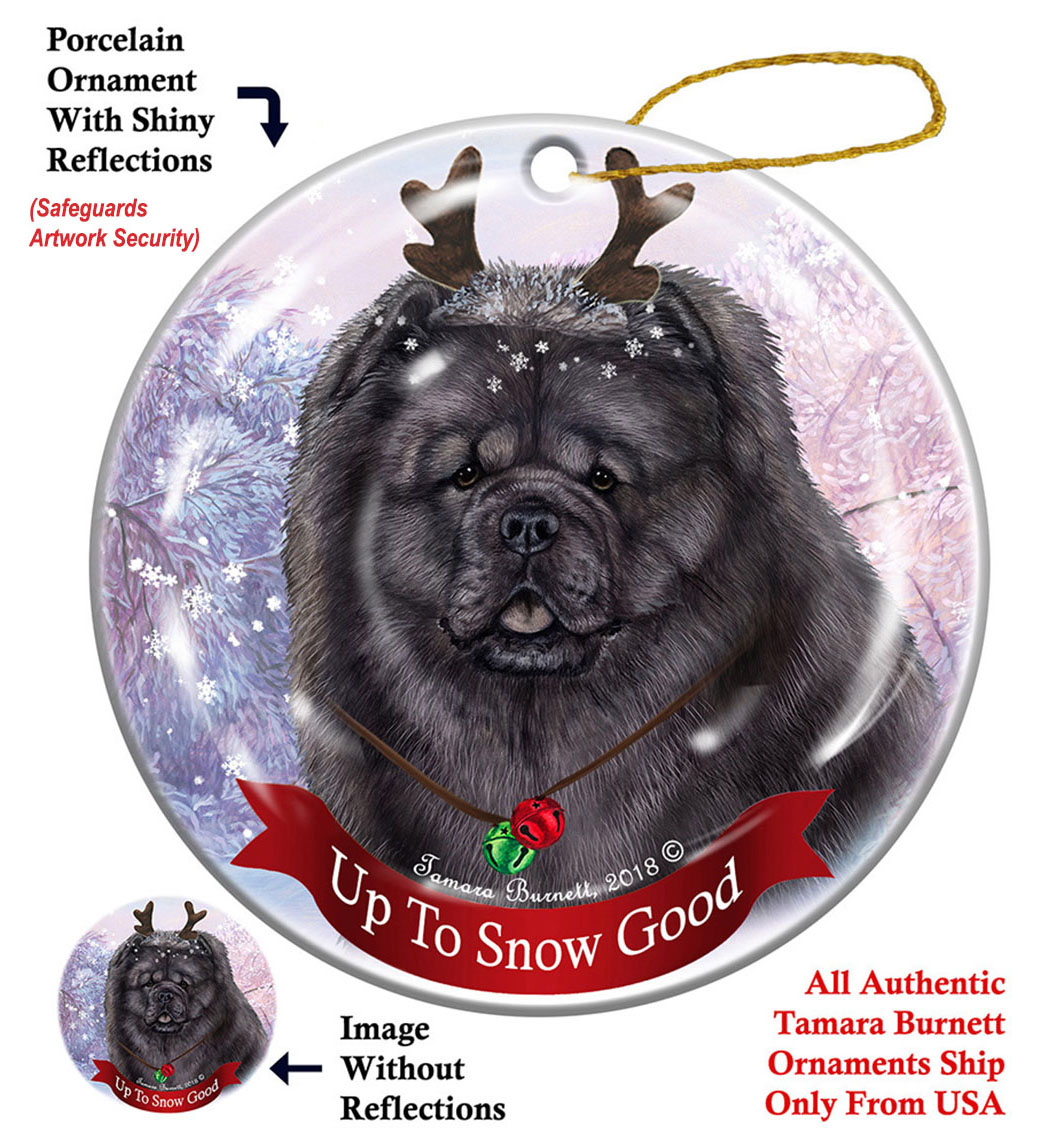 Chow Chow Blue - Up To Snow Good Ornament Image