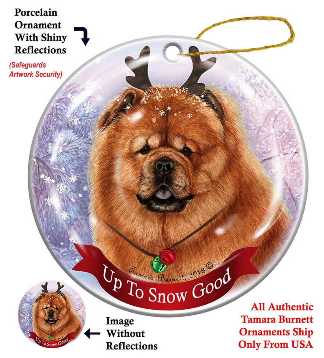 Chow Chow Red - Up To Snow Good Ornament Image
