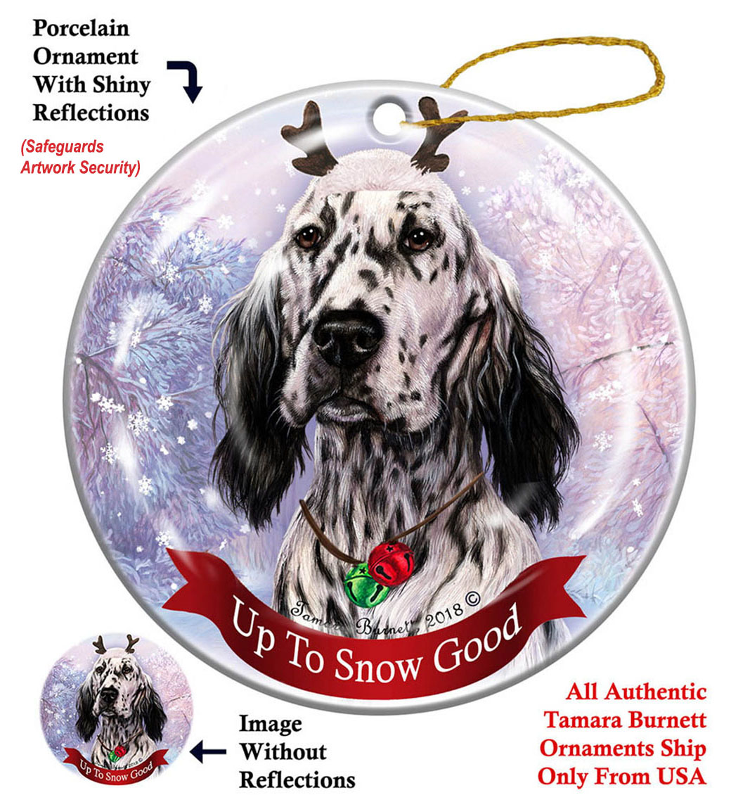 English Setter Blue - Up To Snow Good Ornament Image