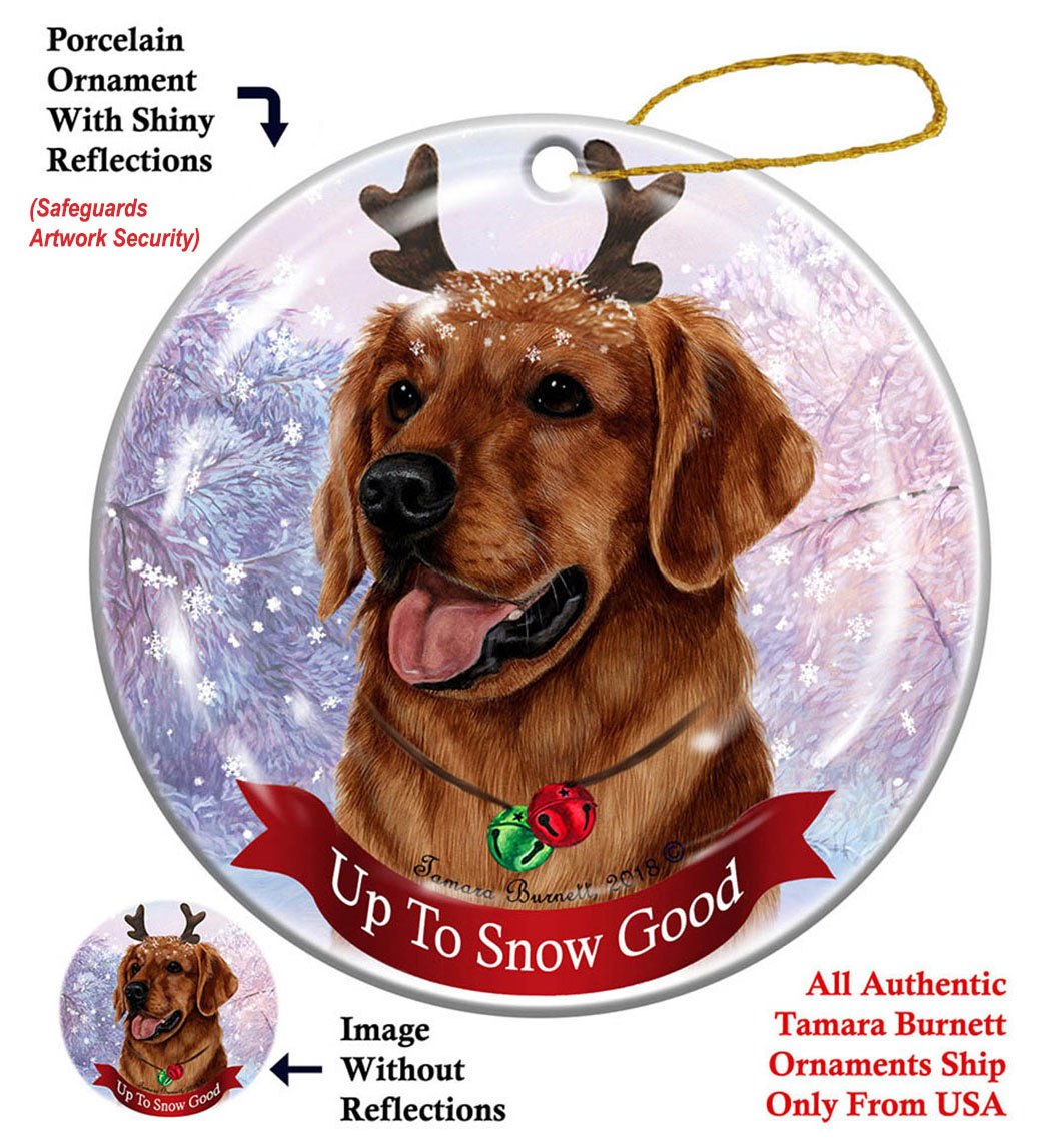 Golden Retriever Red - Up To Snow Good Ornament Image
