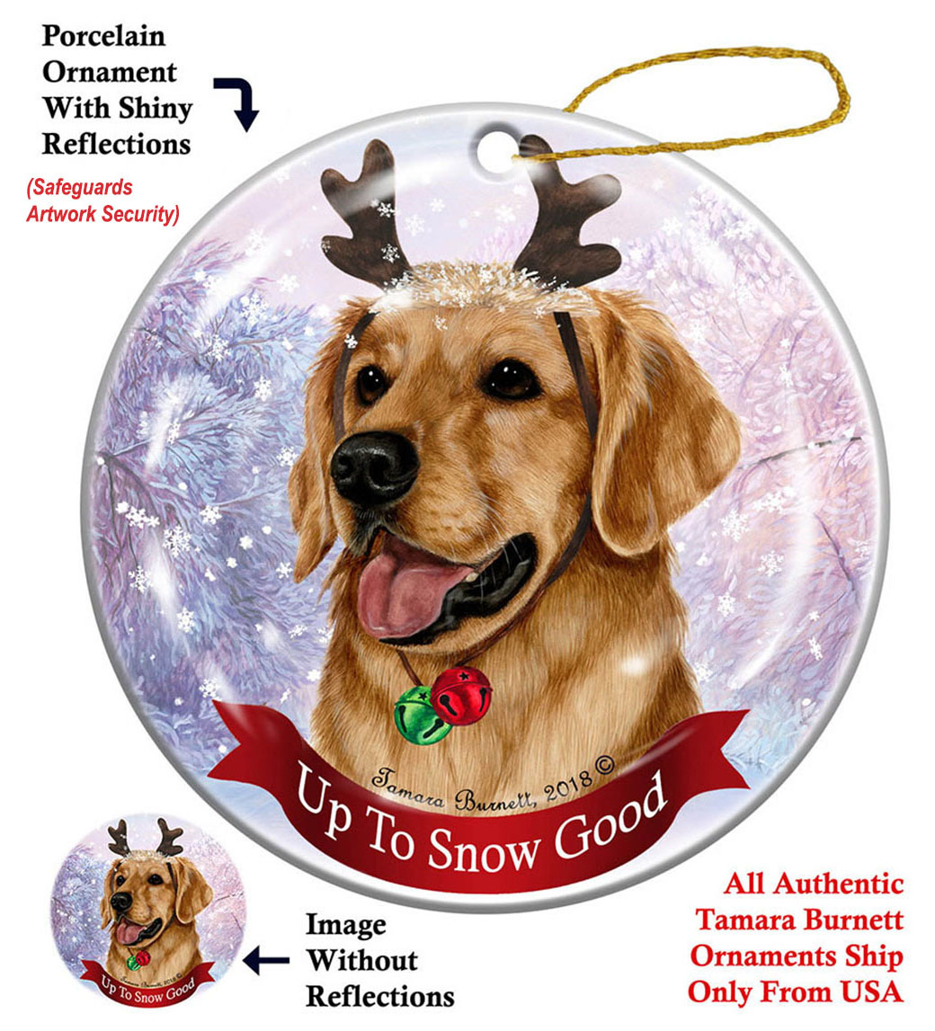 Golden Retriever - Up To Snow Good Ornament Image