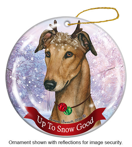 Greyhound Fawn Style 2 - Up To Snow Good Ornament Image