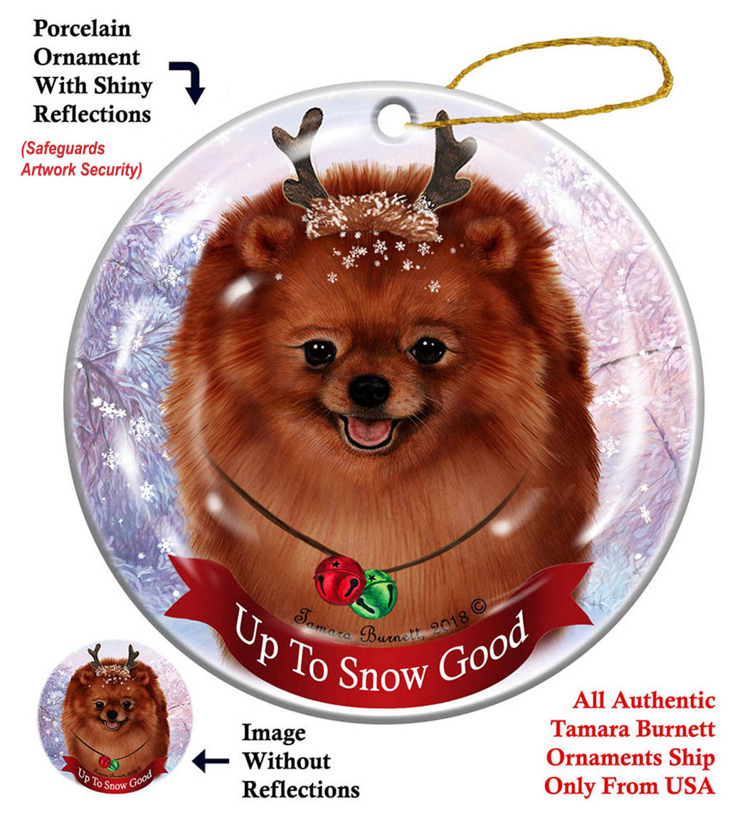 Pomeranian Red - Up To Snow Good Ornament Image
