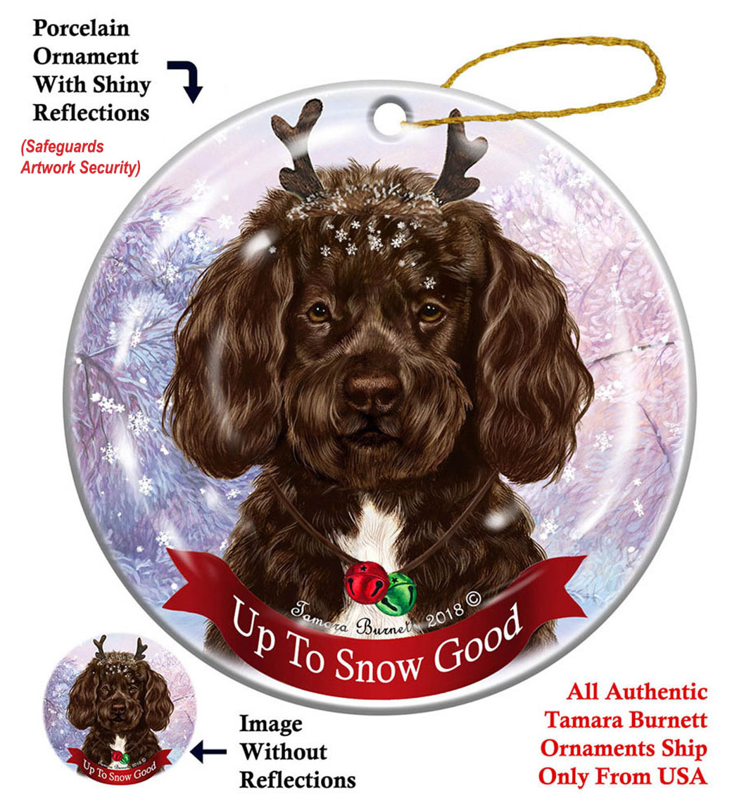 Portuguese Water Dog Brown - Up To Snow Good Ornament Image